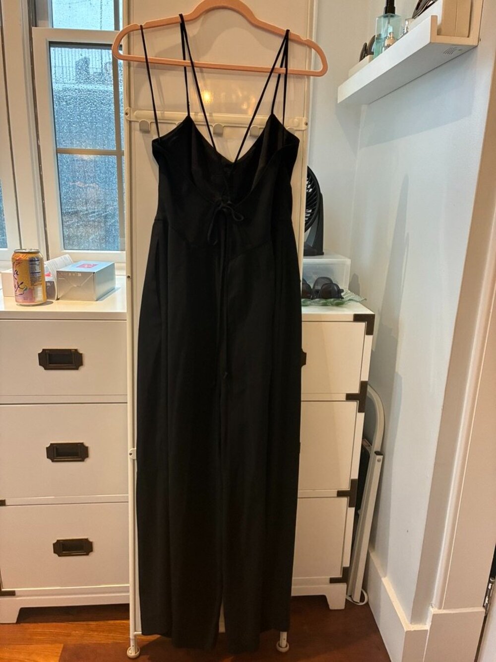 J.Crew Black Strappy Wide Leg Crepe Jumpsuit  - Size 4